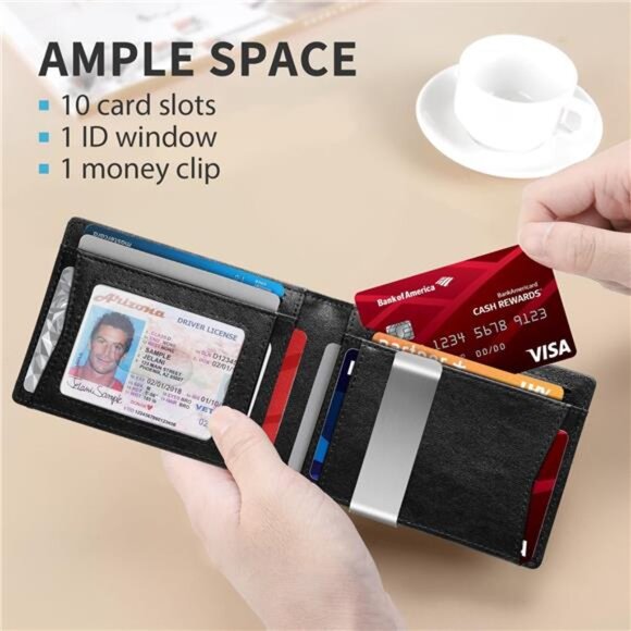 New Slim Novelty Wallets for Men RFID Blocking 11 Card Holder Minimalist - Picture 3 of 6